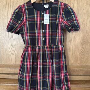 Girl’s Crewcuts J. Crew Black Red Tartan Plaid Holiday Dress - Size 10 - NWT